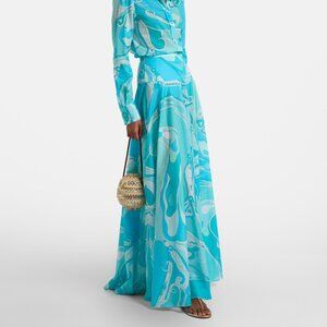 Pucci Orchidee high-rise cotton maxi skirt